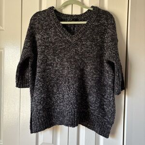 Aqua Black and Gray V-Neck Sweater